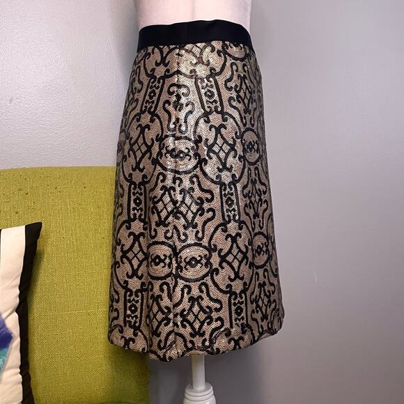 Max Studio Bronze Black Sequined Mini Skirt - Picture 4 of 6